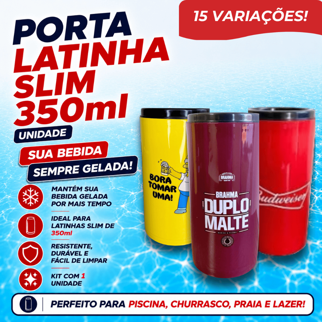 Porta Latinha 350ml Suporte Cerveja Lata Isopor Térmico Festa Amigos Time Futebol