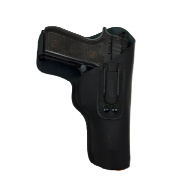 Coldre Velado Couro Legitimo para cintura com aba e clips para PT100, 24/7, Bereta, Glock,  380, 838