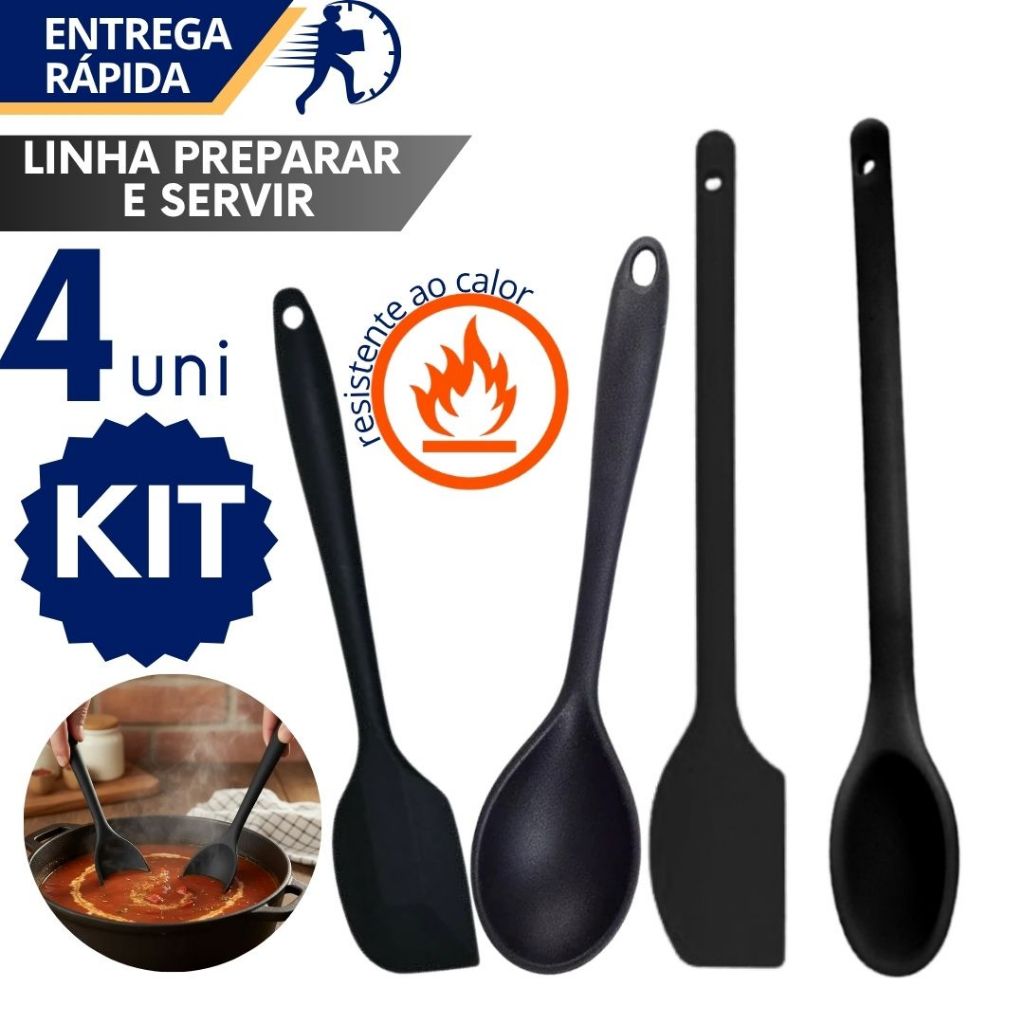 Utensílios de Preparo de Receitas em Silicone Multifunções Colher Espátula Resistentes