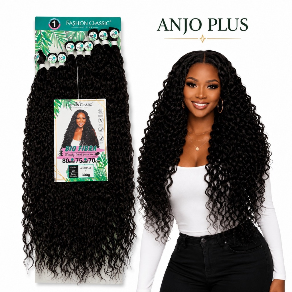 Cabelo Anjo Plus Fashion Classic 300g Bio Vegetal Cacheado volumoso Bio Orgânico Idêntico ao Humano adere creme
