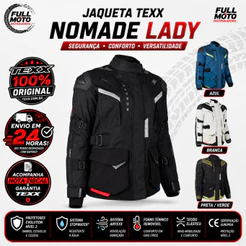 Jaqueta Texx Nomade Lady Feminina Impermeável Com Proteção Moto Motoqueira Parka