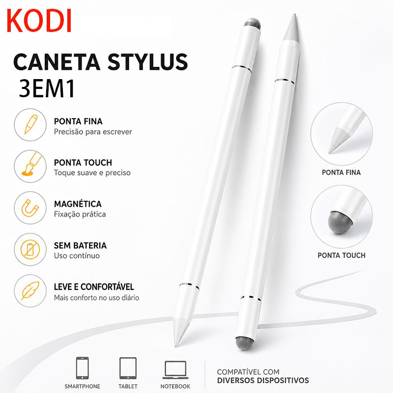 3 IN 1 Touch Screen Pen Fine Tip Drawing IPad IPhone Android High Precision Universal Design-K1