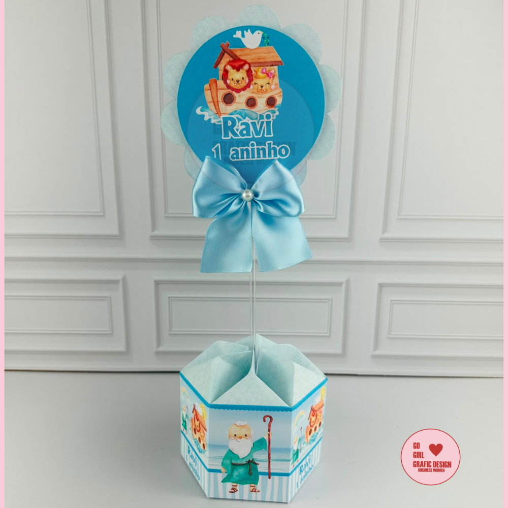 PEGUE E MONTE – Centro de Mesa - Enfeite de Mesa - Lembrancinhas Personalizadas - Arca de Noé