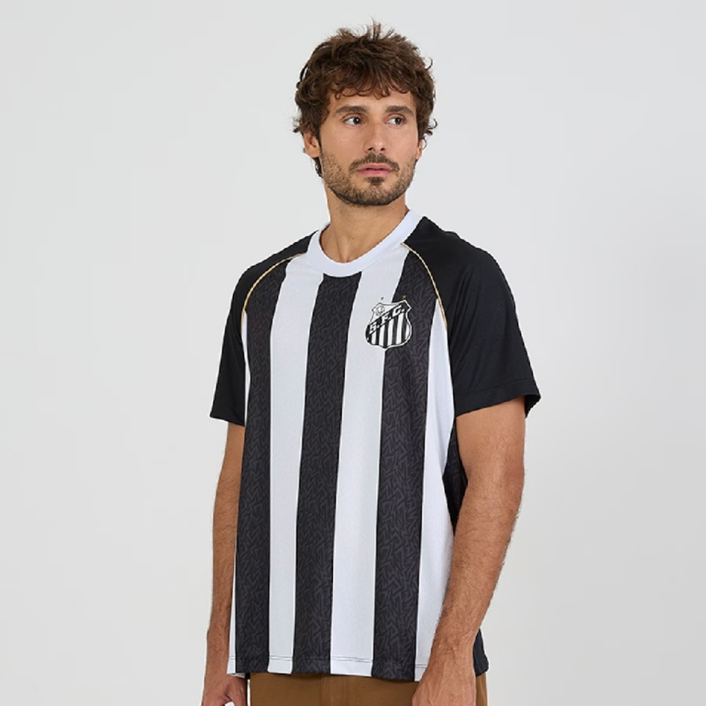 Camisa Futebol Santos Mosaico Licenciada Adulto Braziline Original
