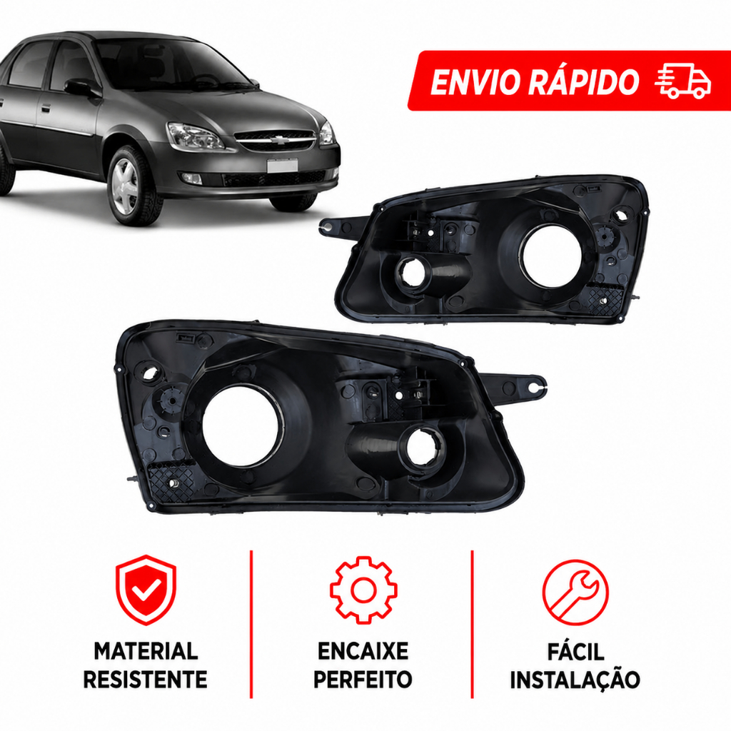 Carcaça Farol Corsa Classic 2010 2011 2012 2013 2014 2015 2016