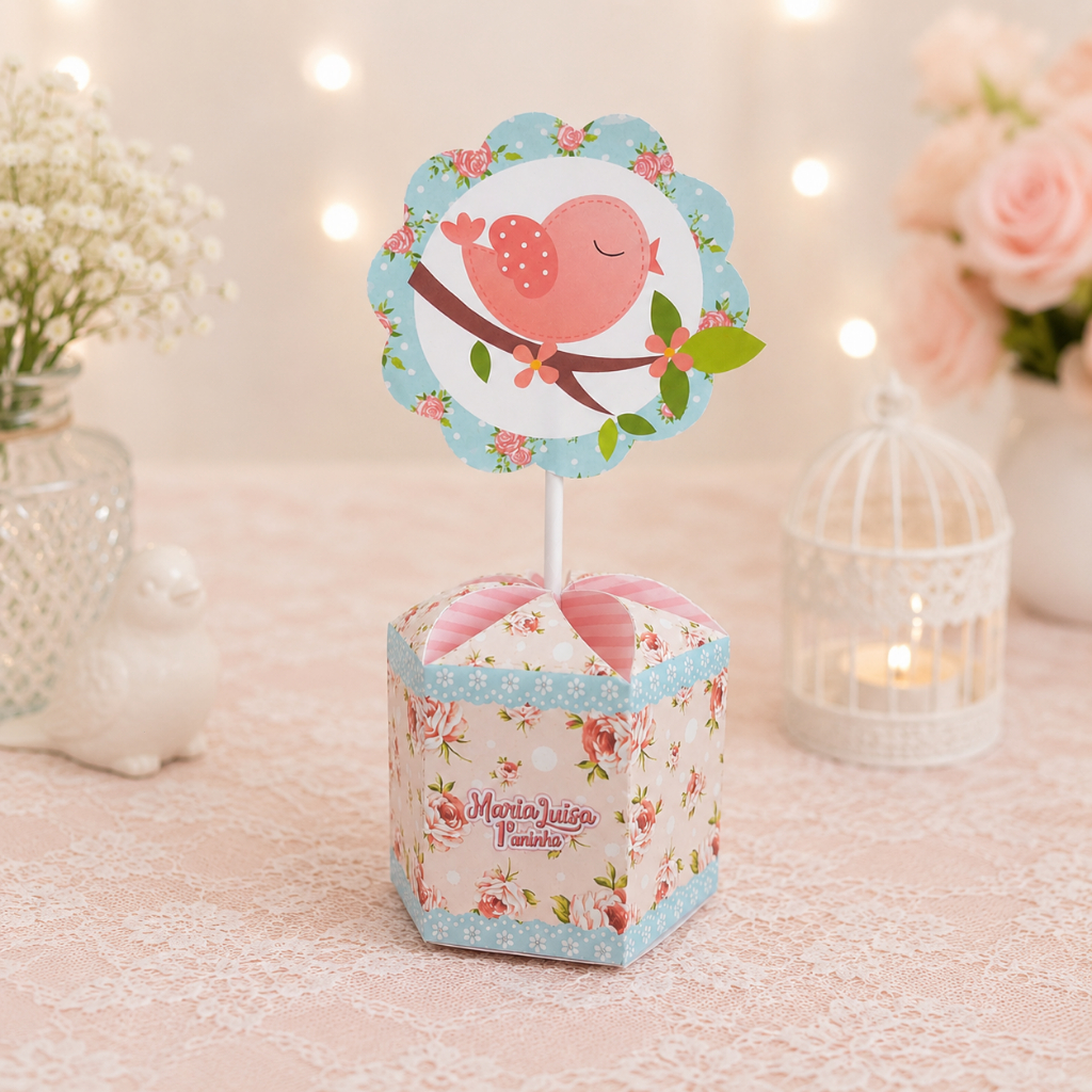 Centro de Mesa Jardim Encantado Kit PegueMonte - Personalizados - Aniversário - Mêsversário - Festa Infantil Menina