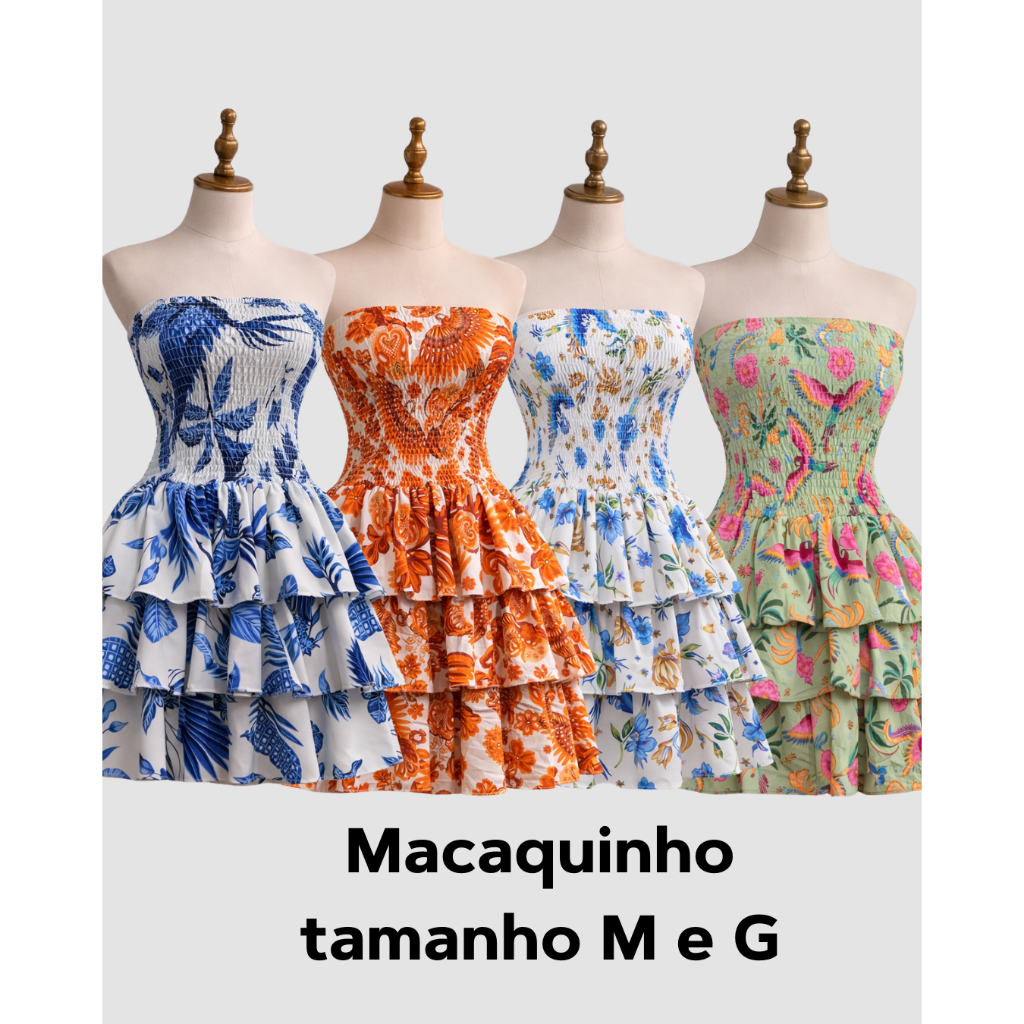 VESTIDO FEMININO CURTO TROPICAL, VESTIDO COM SHORT EMBUTIDO TECIDO CREPINHO MODA VERÃO INVERNO