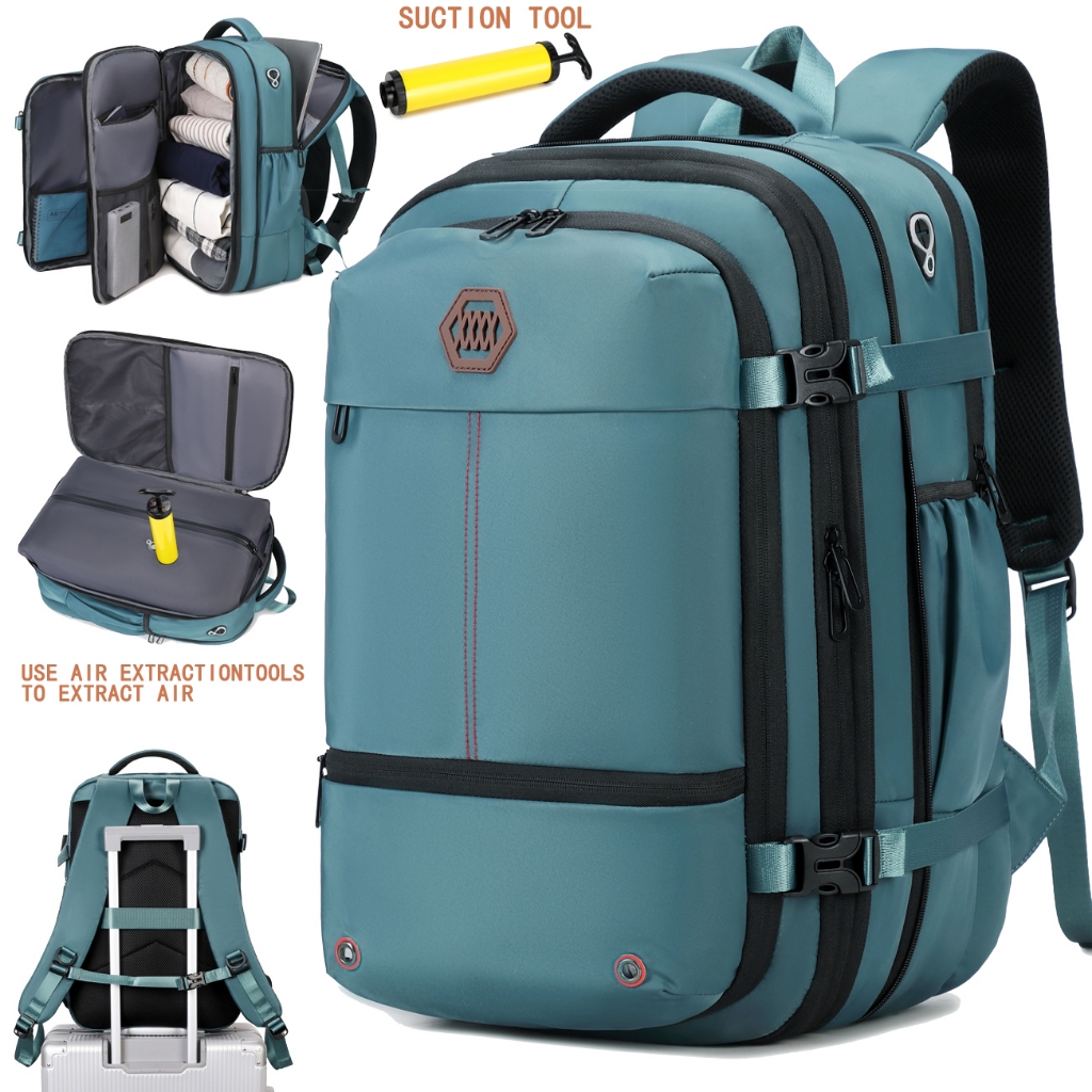 Mochila Viagem Expansível Compressão a Vácuo Grande Capacidade Impermeável Resistente para Notebook