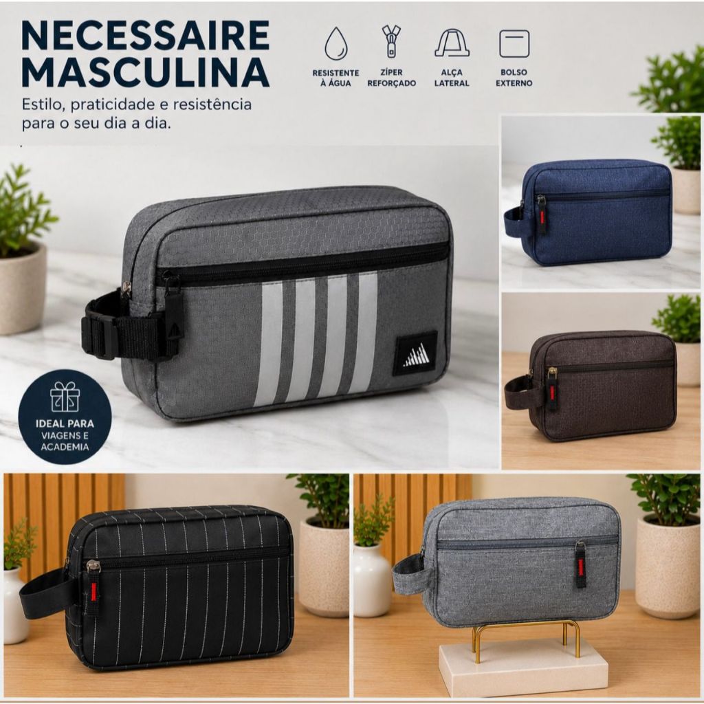 Necessaire Masculina Grande Espaçosa Organizador Viagem