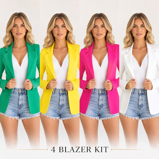 Kit 4 Maxi Blazers Blazer Feminino Atacado Blazer Longo Acinturado