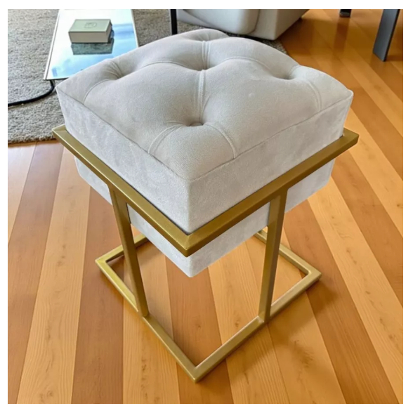 Pulf Quadrado Ferro Moderno Estofado Tecido veludo capitone Elegante Salão quarto Sala a Cor