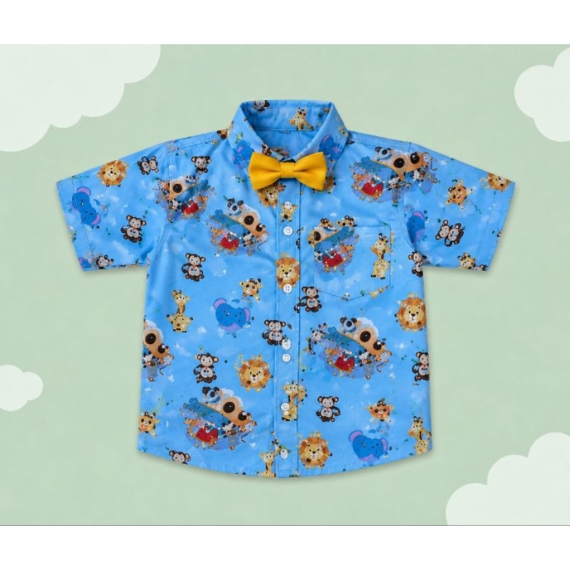 Camisa social arca de noe tam 1.2 anos e 3.4 anos