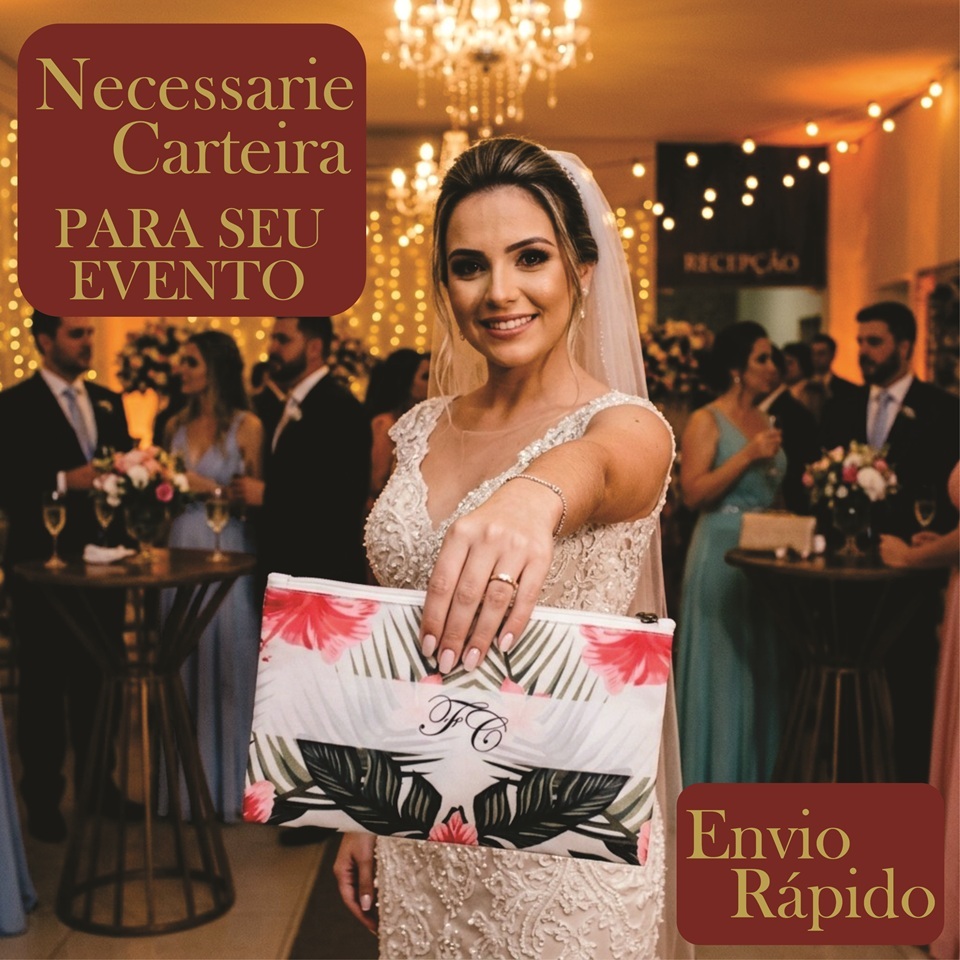 KIT 25 20 15 10 Necessarie Carteira Casamento Festa Debutante Madrinha luxo Material Resistente Com Ziper Moderno Person
