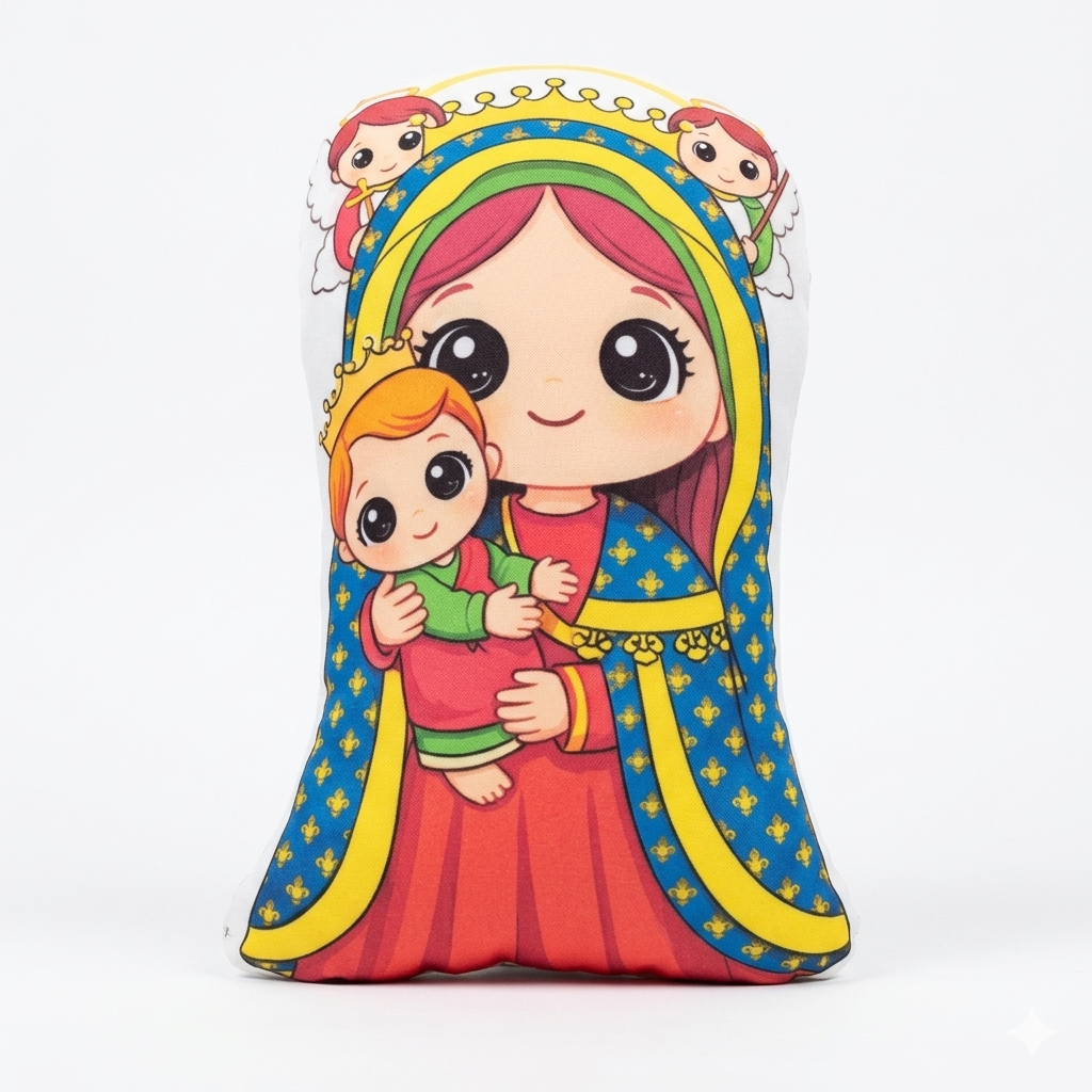 Naninha Almofada Infantil Nossa Senhora do Perpétuo Socorro - Santinhos Católicos Diversos - Coleção SANTA FOFURA