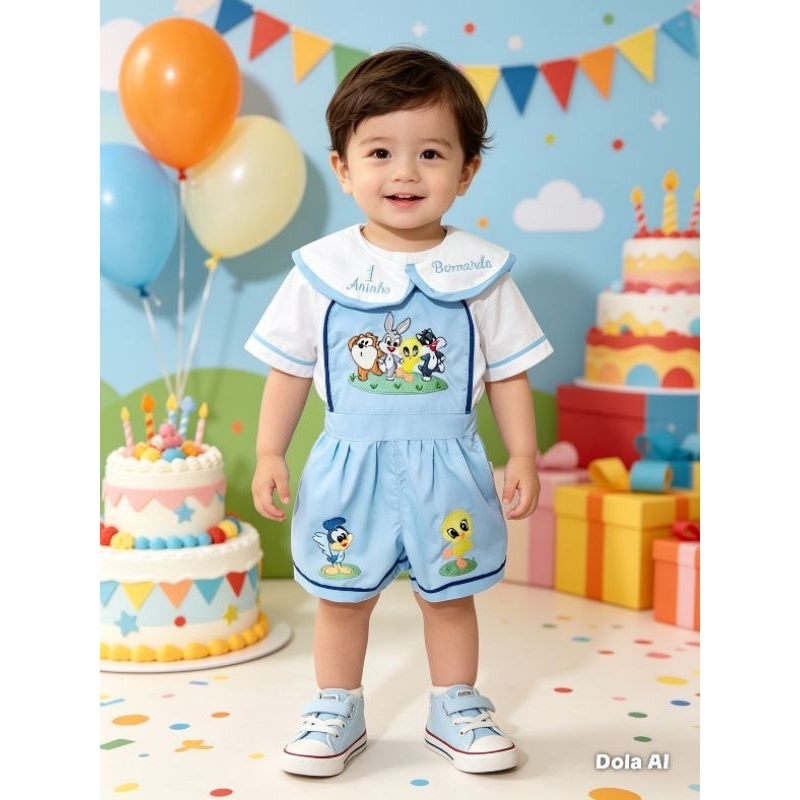 jardineira looney tunes,romper looney tunes,conjunto looney tunes,body personalizado