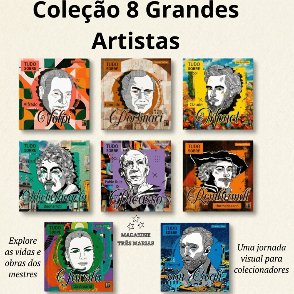 Coleção Grandes Artistas Mestres Da Arte Clássica E Moderna Monet Van Gogh Michelangelo E Mais