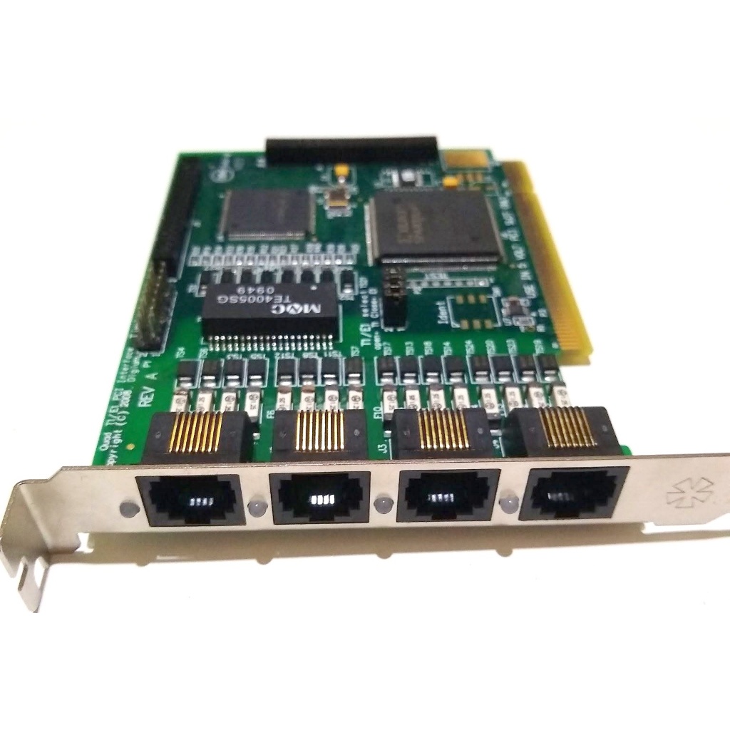 Placa PCI Digium TE405P 4 Portas E1 T1 Asterisk PABX