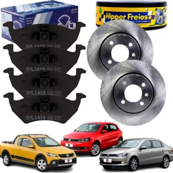 Par Discos Freio E Pastilha Voyage Saveiro Gol g5 2008-2013