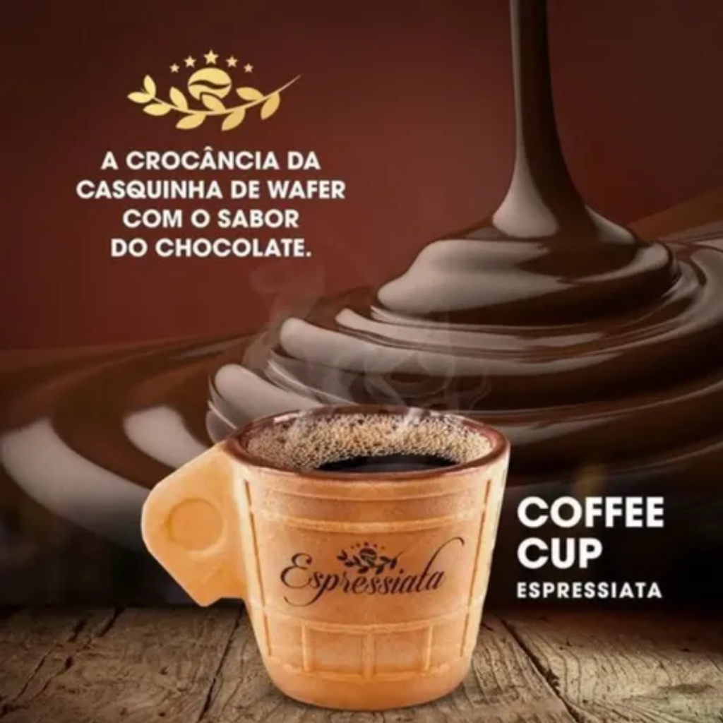 Xicara Cafe Cup Casquinha Comestivel Escritorio Sustentavel Espressiata Com 15 Unidades
