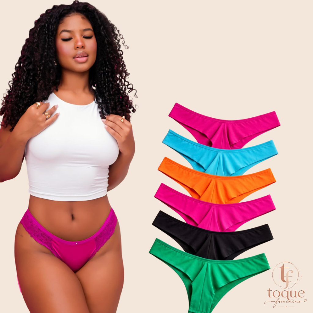 Kit com 10 ou 5 Calcinhas Fio Dental Duplo Empina Bumbum Conforto Sensual Levanta Bumbum