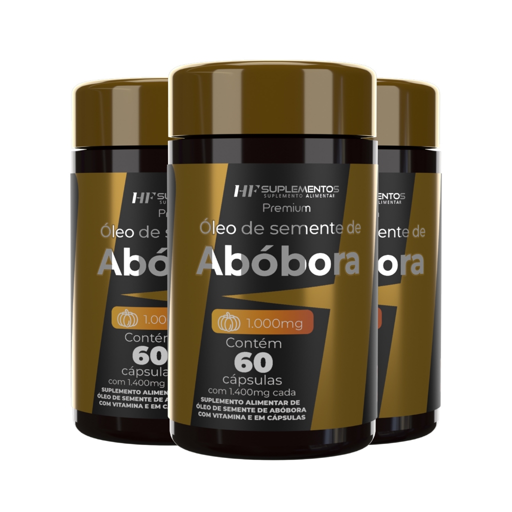 Óleo Semente de Abóbora 1400mg HF Suplementos 60 Caps Próstata Natural Puro Rico em Zinco Saúde