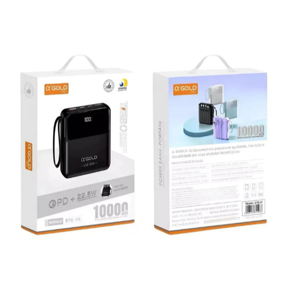 Carregador Portátil A’Gold BTE-48 Power Bank 10.000mah Universal