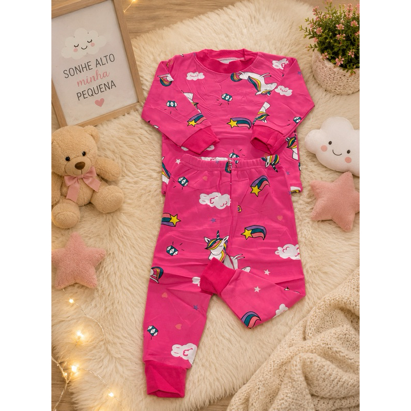 Conjunto Pijama Unicórnio Encantado Pink