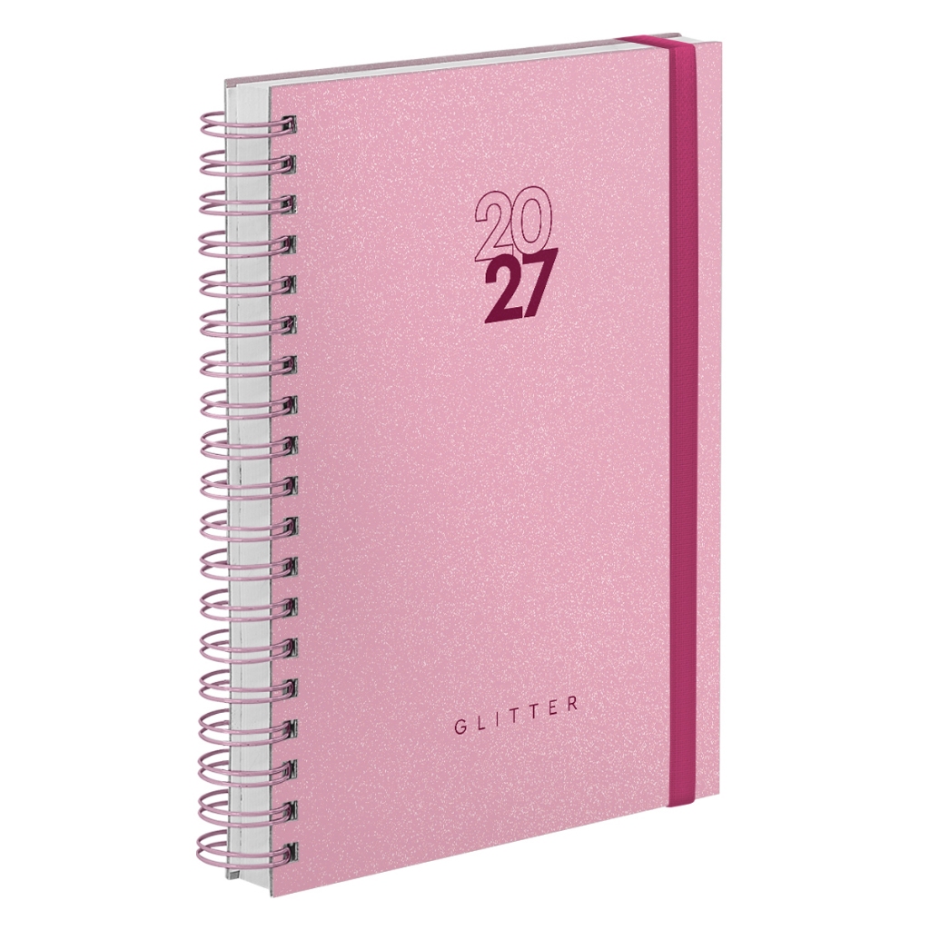 Agenda Diária Plus 2027 Capa Dura Solid Glitter Cores
