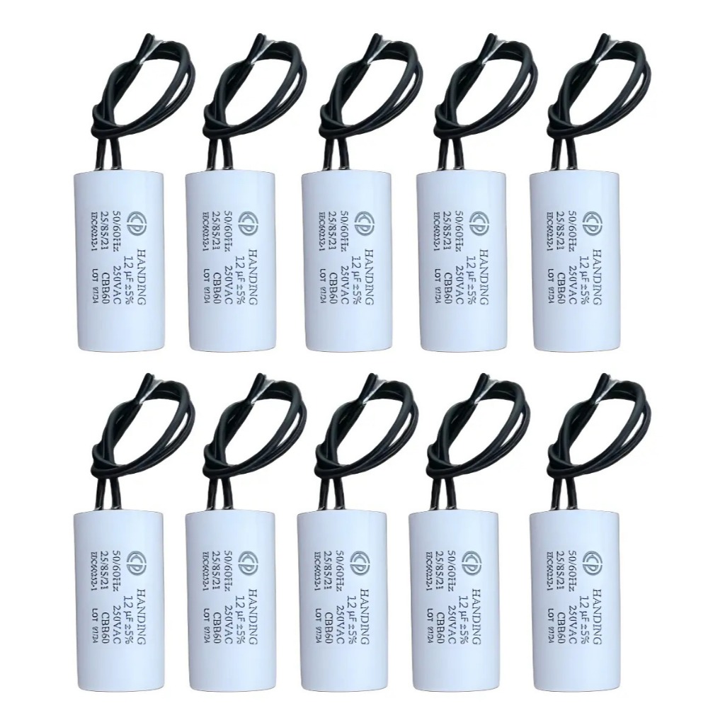 Kit 10 Capacitores Para Motor De Partida 12uf 250v