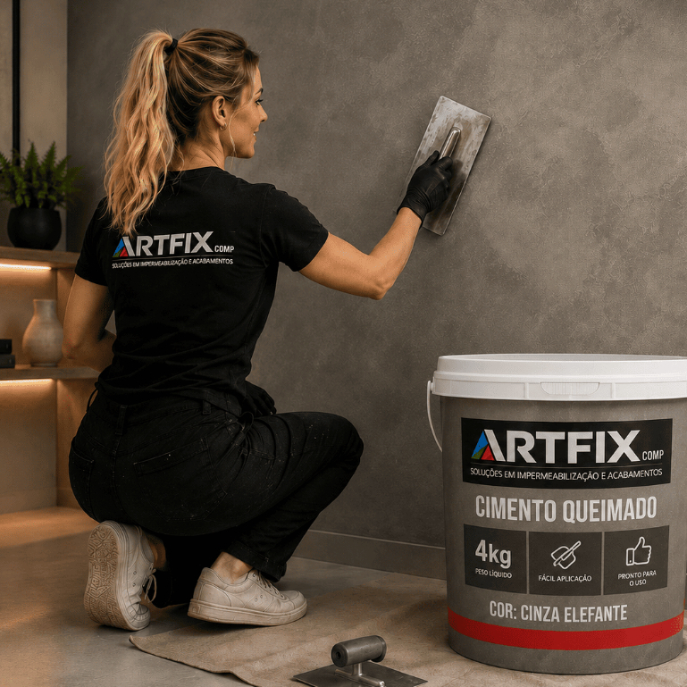 Tinta Cimento Queimado 4 Kilos Solução Rápida para Paredes Modernas Cinza Elefante — imagem 2 de 2