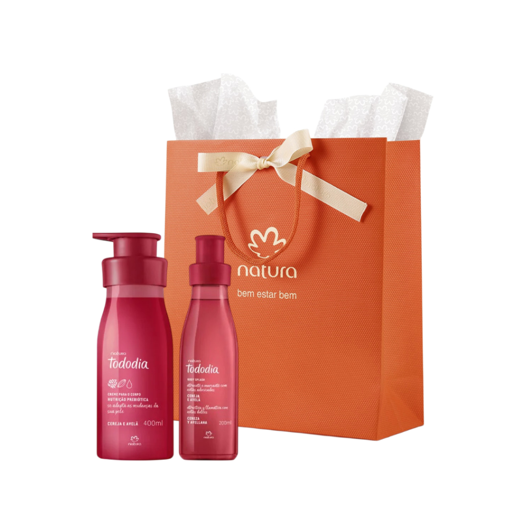 Natura Tododia Cereja e Avelã Kit Presente Hidratante 400ml + Body Splash 200ml