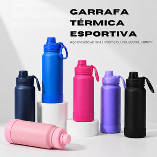Garrafa Térmica Alça Academia Inox 350ml/600ml/800ml/1000ml