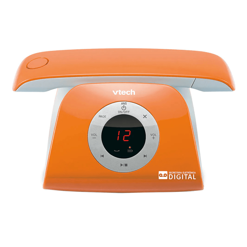 Telefone Sem Fio Vtech Retro com Identificador Laranja