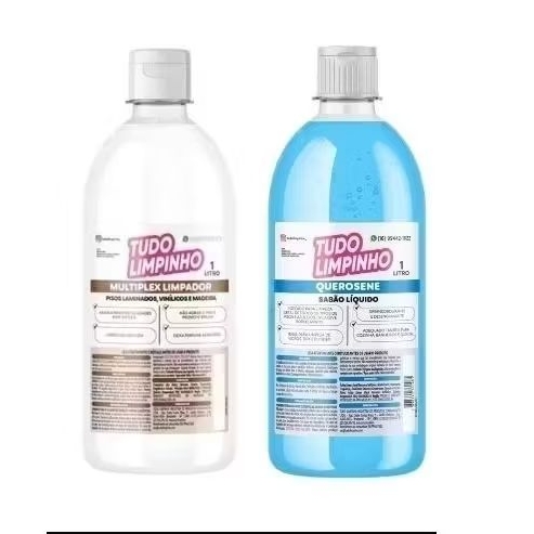 MULTIPLEX LIMPADOR TUDO LIMPINHO 1LT E SABAO DE QUEROSENE TUDO LIMPINHO 1LT