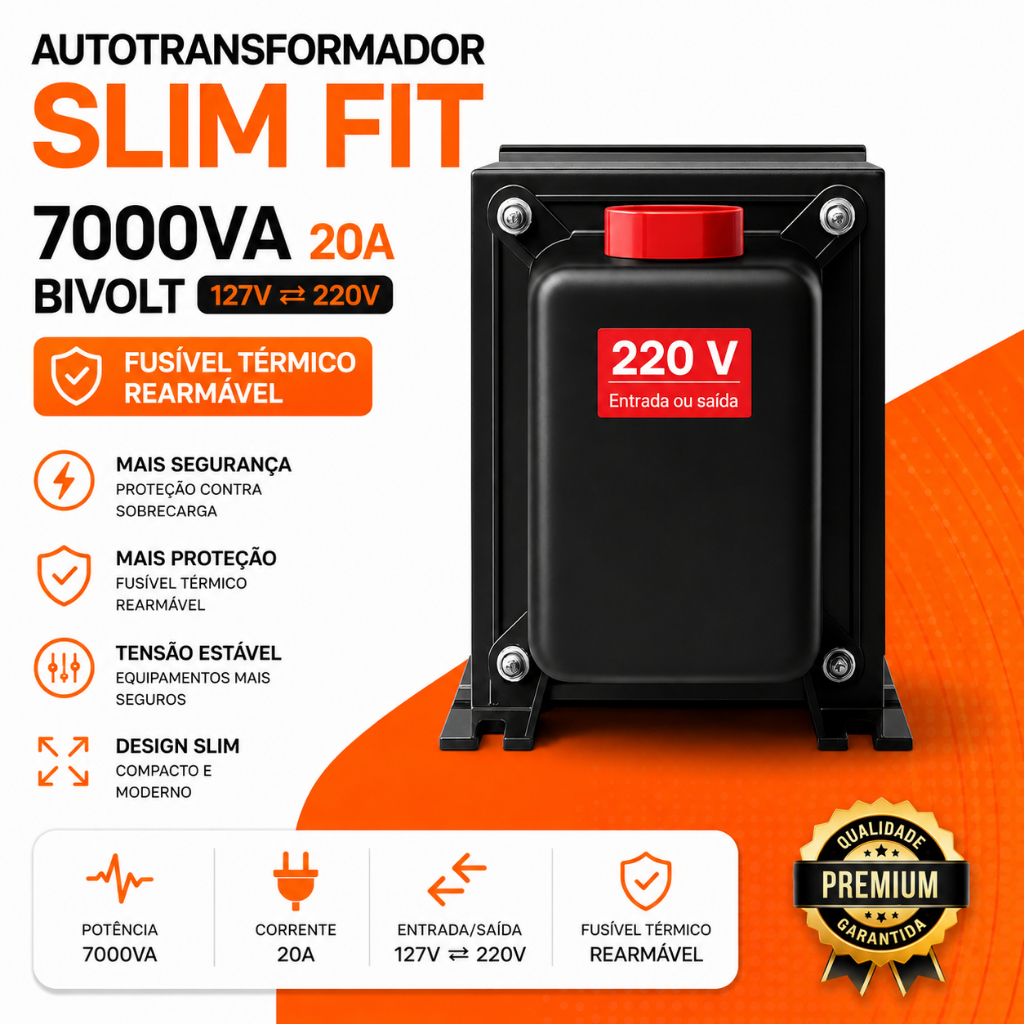 Transformador 7000va De 127 Para 220 E 220v Para 127v Bivolt Ar Condicionado Impressoras Micro ondas