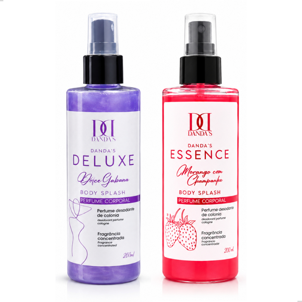 Kit 2 Body Splash Desodorante Corporal Perfume Colônia Feminino Dolce Gabana e Morango com Champanhe