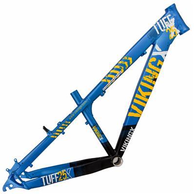 Quadro Vikingx Tuff25 d.jump modelo 2026 azul preto amarelo aluminio original bike grau