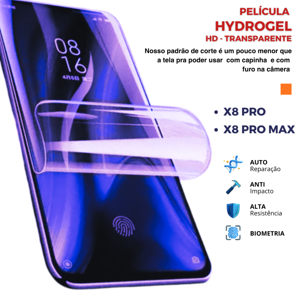 Pelicula PREMIUM Hidrogel TRANSPARENTE HD para X8 Pro - X8 Pro Max