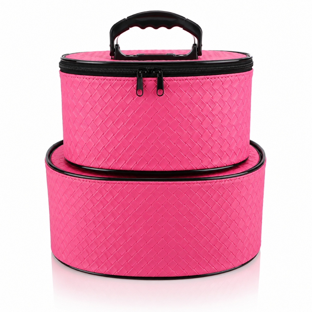 Kit 2 Maletas Frasqueiras com ZIPER Make up Viagens