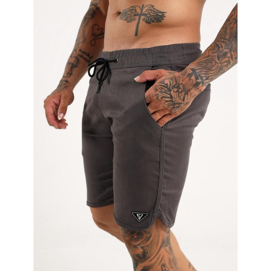 Short Masculino Rabo de Peixe na Sarja Premium com Elastano Envio Imediato