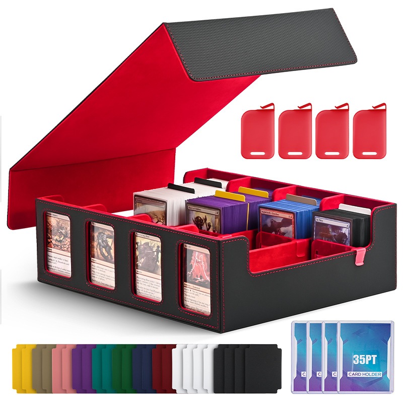 Detalhes do Deck Box Adequado Para Armazenamento De Cartão Yugioh/MTG/Pokemon, Caixa de Armazenamento Couro PU​
