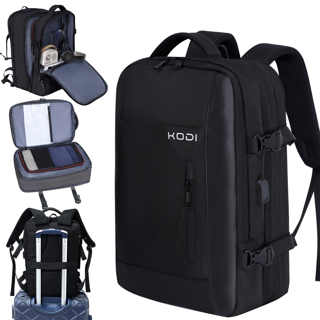 Mochila de Viagem Unissex Reforçada Impermeável Expansível Antifurto USB para Notebook Executiva Q7