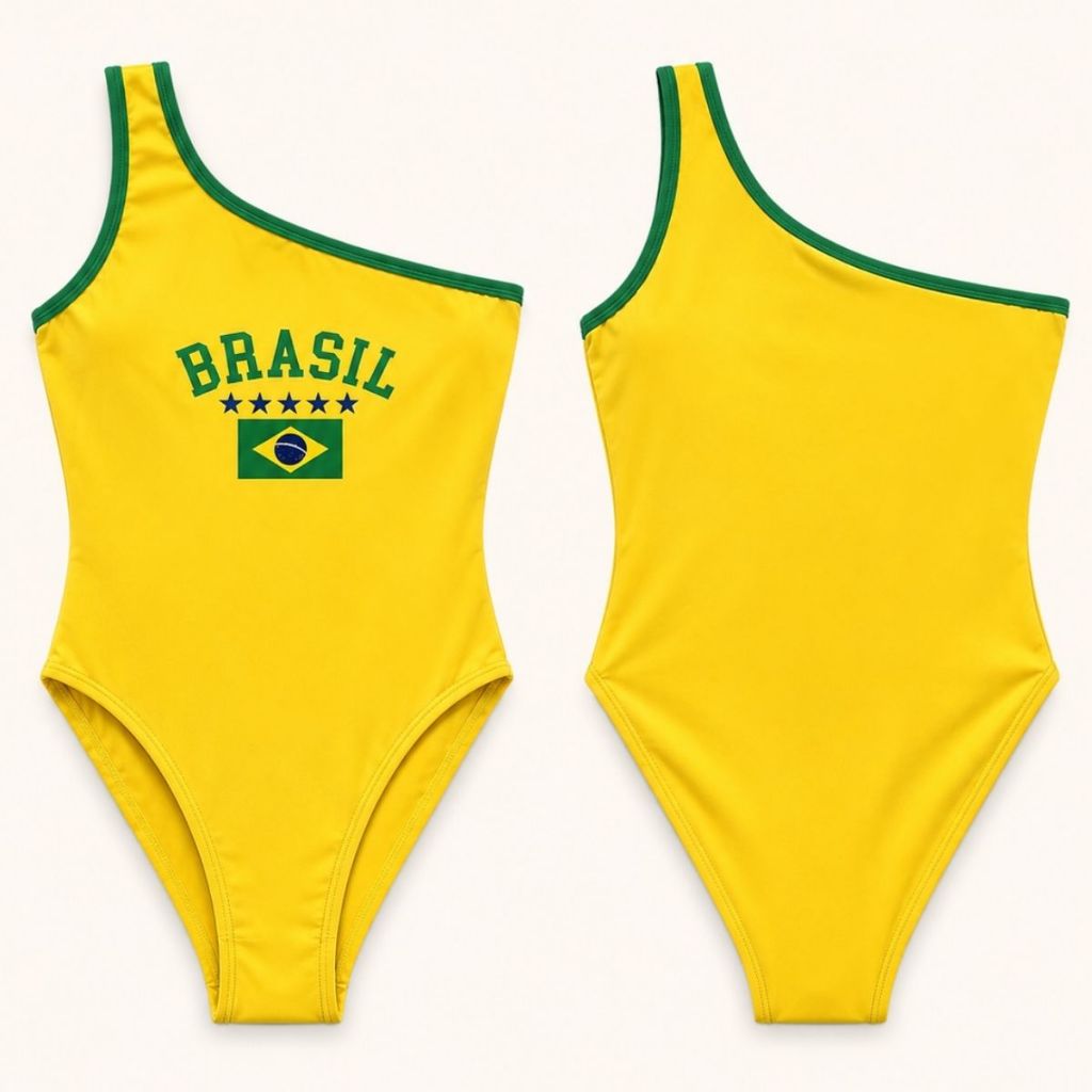 Body Nula Manga Brasil Seleção Brasileira Look Confortável Copa Do Mundo