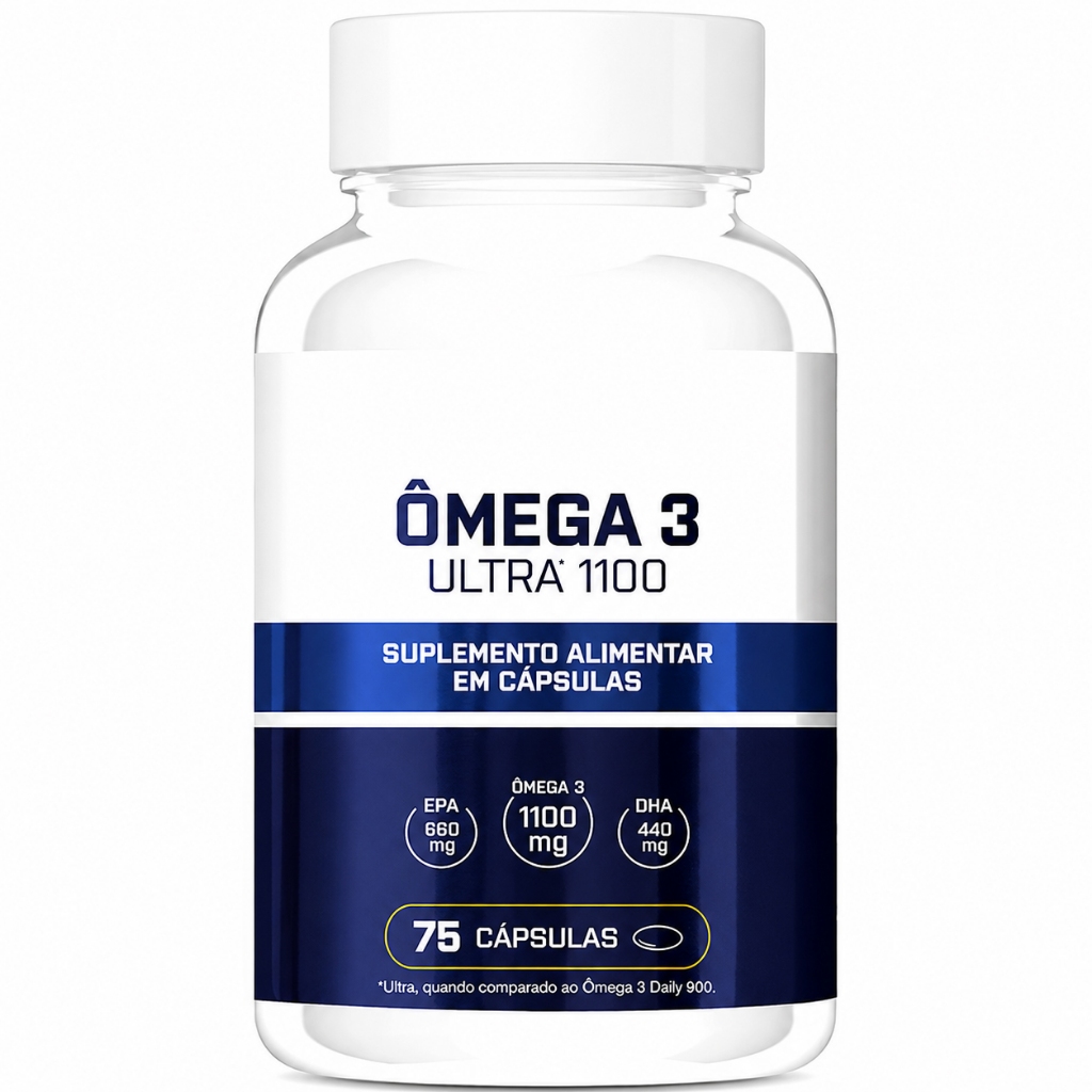 Óleo de Peixe Ômega 3 Ultra 1100 - 75 Cápsulas - Produto com Nota Fiscal (Fonte de EPA e DHA)
