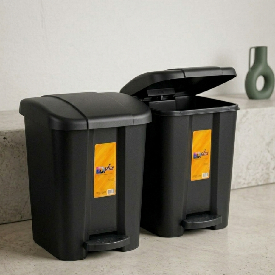 Kit 2 Lixeiras Com Pedal 14L Reforçada Plástico Cozinha Moderna Quarto Banheiro Escritório