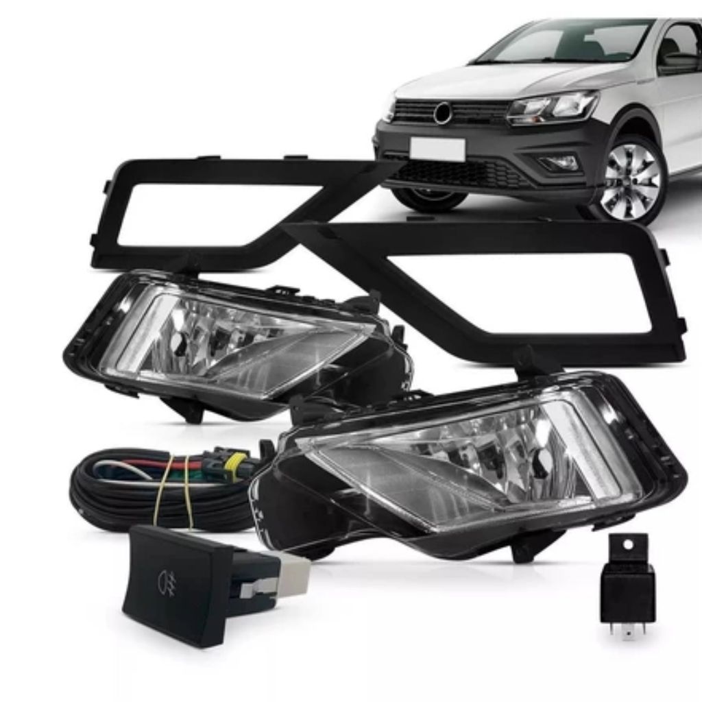 Kit Farol Neblina Milha Gol Voyage G8 Saveiro Robust G7 2018 / 2026 Botão no Painel