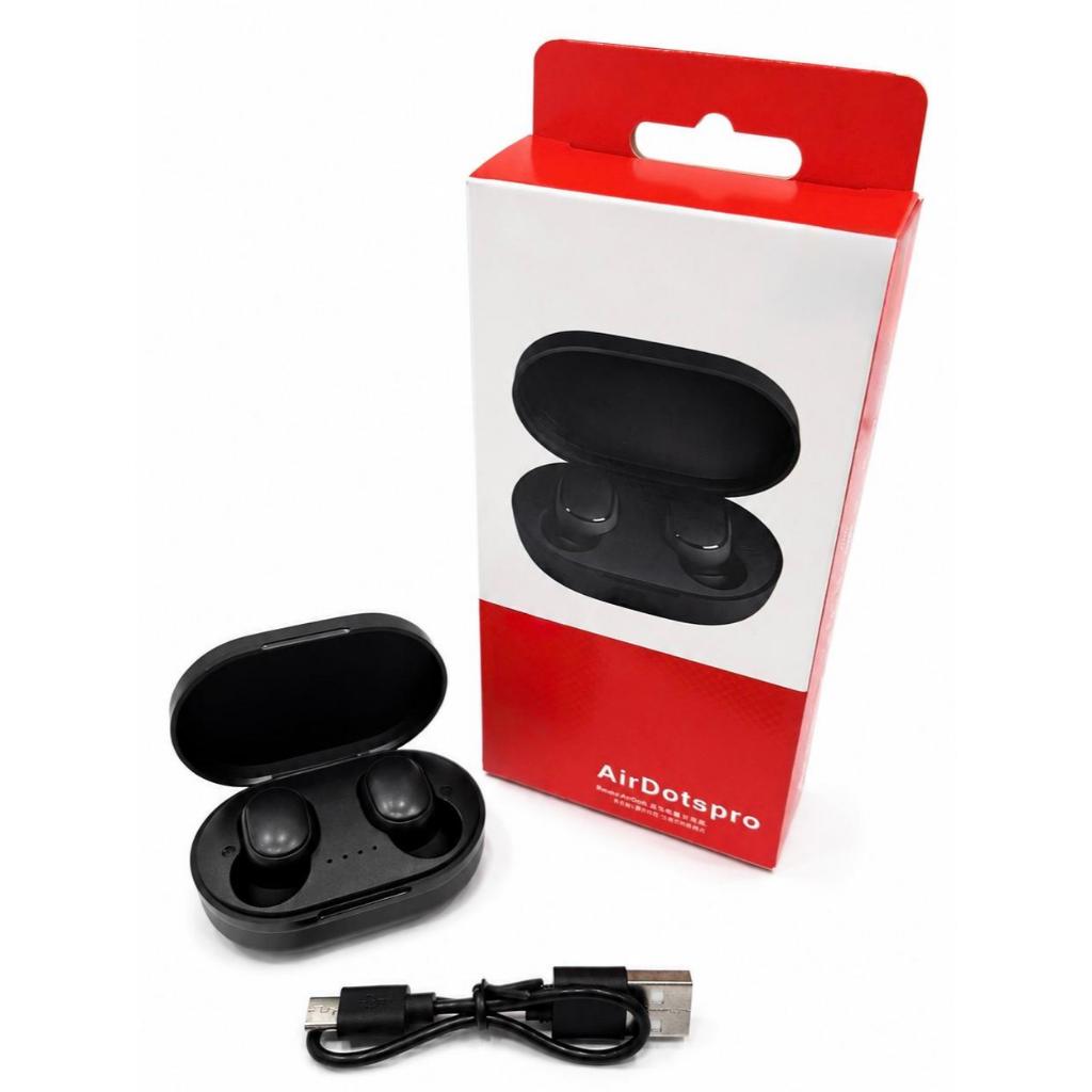Fones de ouvido sem fio Bluetooth compactos Airdots com Estojo Recarregável Na cor preto