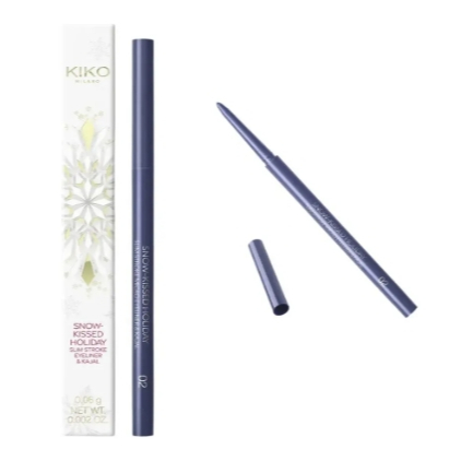 Lápis Delineador Kiko Slim Stroke 02 Glacier Azul Luxo Ultra 02 Glacier Glide