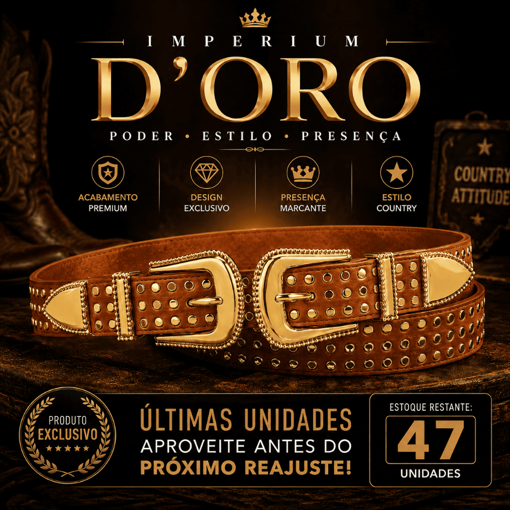 Cinto Feminino Country Luxo Caramelo Dourado Estilo Sertanejo Destaque no Rodeio - Cavalo Festa Junina