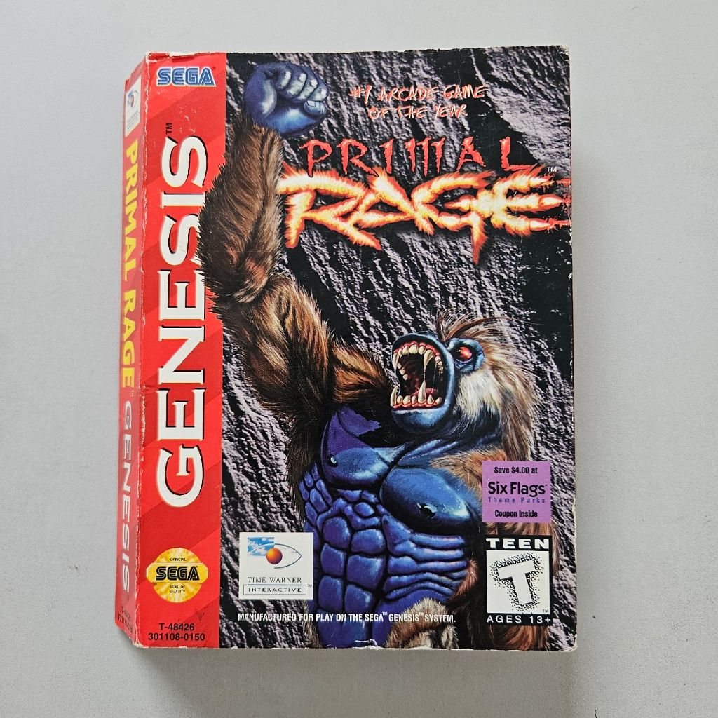 Caixa / Luva Primal Rage Original Sega Genesisi Mega Drive